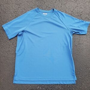 Duluth Trading Co Shirt Mens XL Blue Trim Fit Golf Hiking Outdoors Stretch